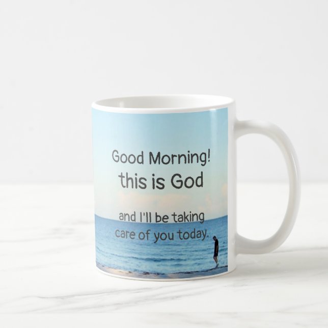 "Bonjour, c'est Dieu" Café Mug (Droite)