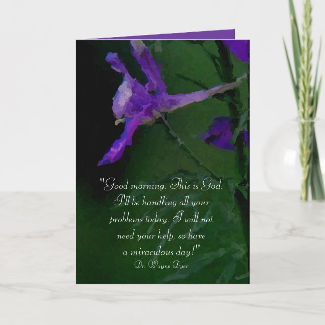 "Bonjour. C'est Dieu." Carte Inspiration (Devant)
