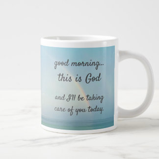 "Bonjour, c'est Dieu" Mug de café géant