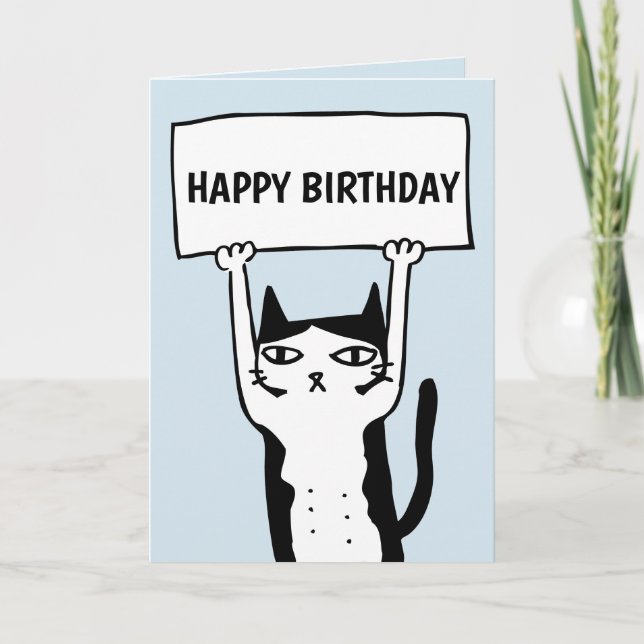 BONJOUR CHAT DE L'ANNIVERSAIRE CARTES (Devant)