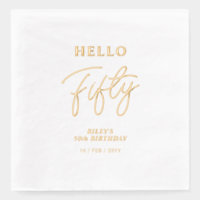 Bonjour Cinquante | Écriture Moderne Fête d'annive