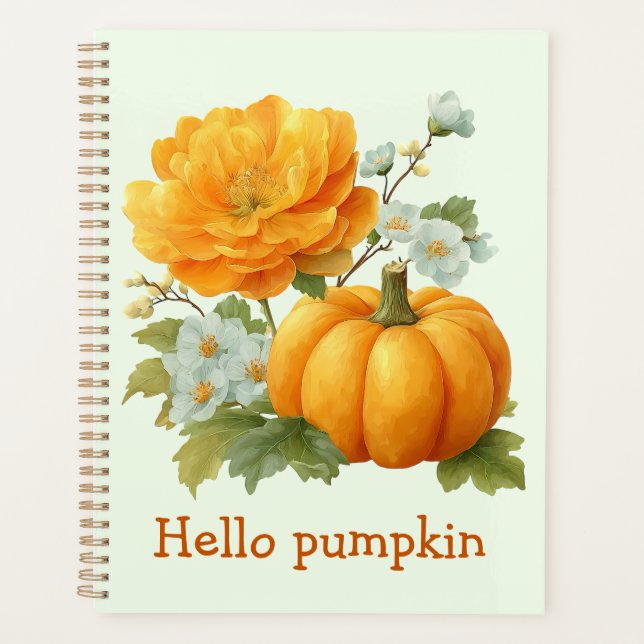 Bonjour Citrouille Floral Halloween Design (Devant)