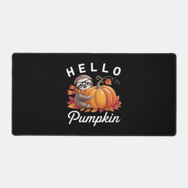 Bonjour Citrouille - Jolie Automne Sloth Feuilles  (Recto)