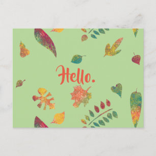 Bonjour Coloré Feuilles d'automne Cartes postales