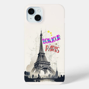 Bonjour Colorful Paris iPhone 15 Mini Case