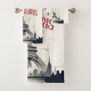 Bonjour Colourful Paris Bath Towel Set