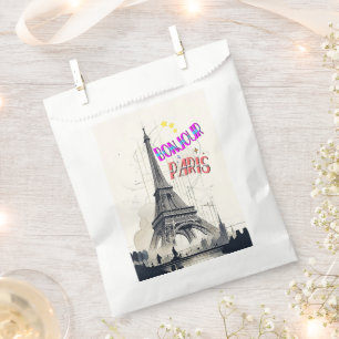 Bonjour Colourful Paris Favour Bag