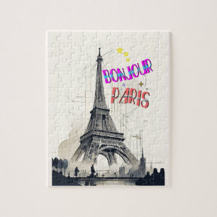 Bonjour Colourful Paris Jigsaw Puzzle