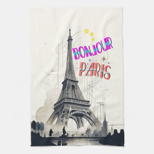 Bonjour Colourful Paris Kitchen Towel
