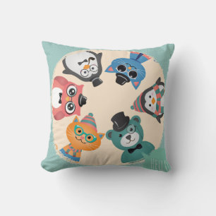 Bonjour ! Coussin Cercle d'amis animaux