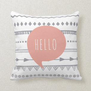 "Bonjour" coussin de jet de style de Boho