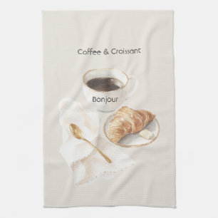 Bonjour Croissant & Coffee Kitchen Towel