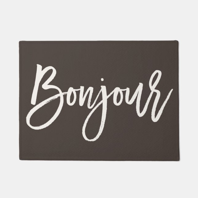 Bonjour Custom Colour Welcome Mat (Front)