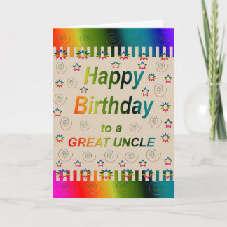 BONJOUR D'ANNIVERSAIRE Grande Carte Oncle
