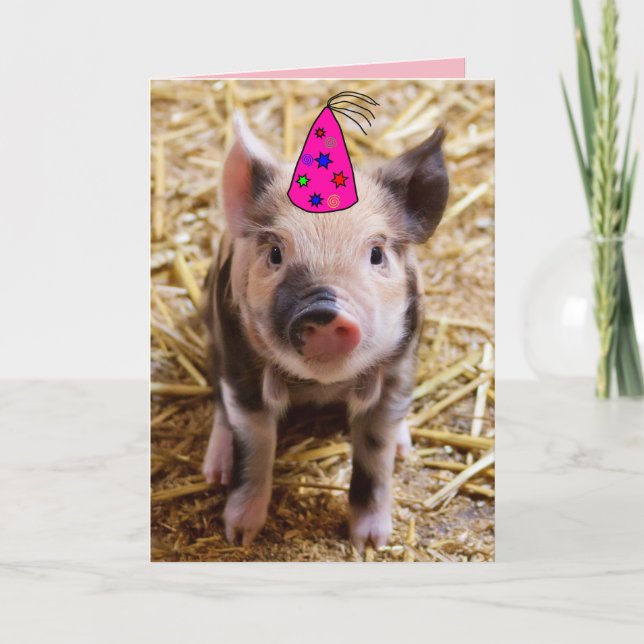 BONJOUR D'ANNIVERSAIRE PIGLETS PIGLETS FUNNY CARTE (Devant)