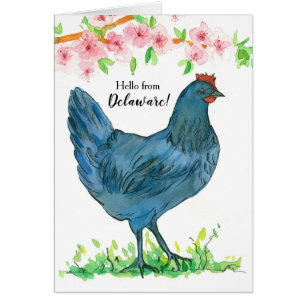 Bonjour de Delaware Blue Hen Chicken Blank