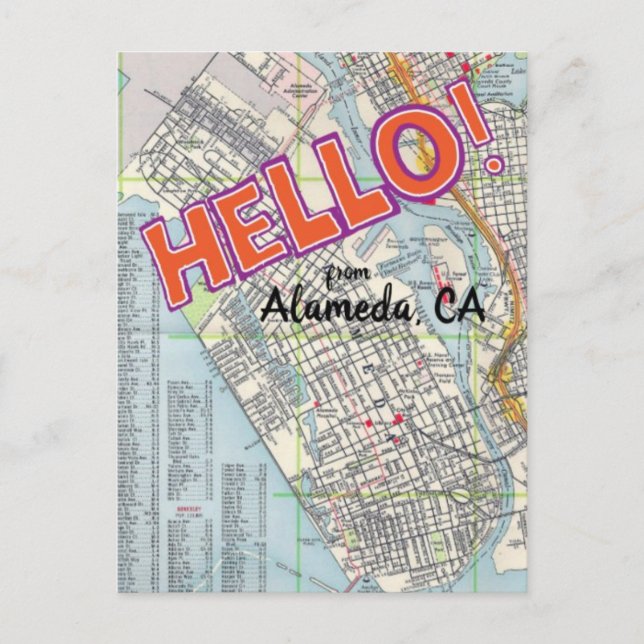 Bonjour de la carte postale Alameda (Devant)