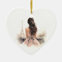 Bonjour de Paris Ornement en Céramique en Forme de