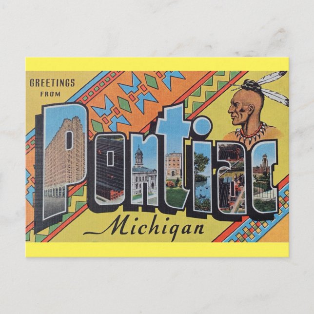 Bonjour de Pontiac Michigan Carte postale (Devant)