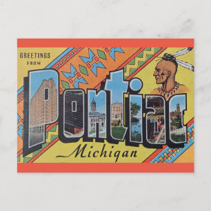 Bonjour de Pontiac Michigan Carte postale
