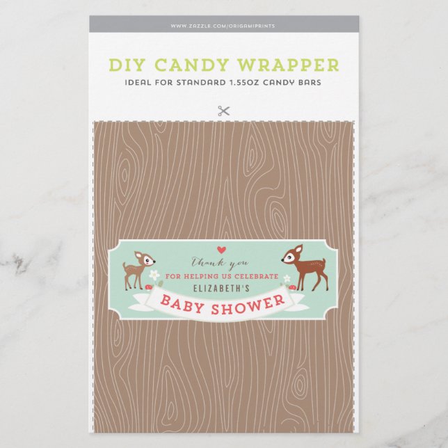 Bonjour Deer ! Baby shower 1,55 oz Modèle de barre (Devant)