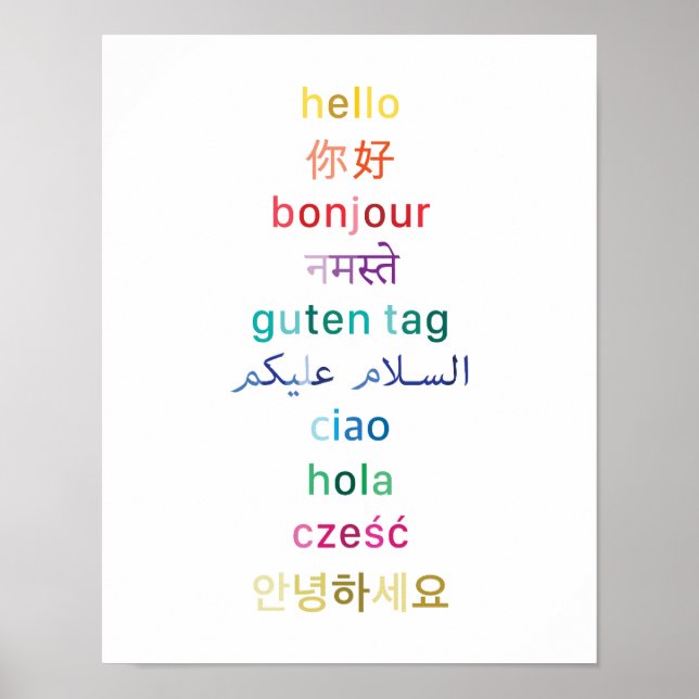 "Bonjour" du monde entier - Poster 11x14 (Devant)
