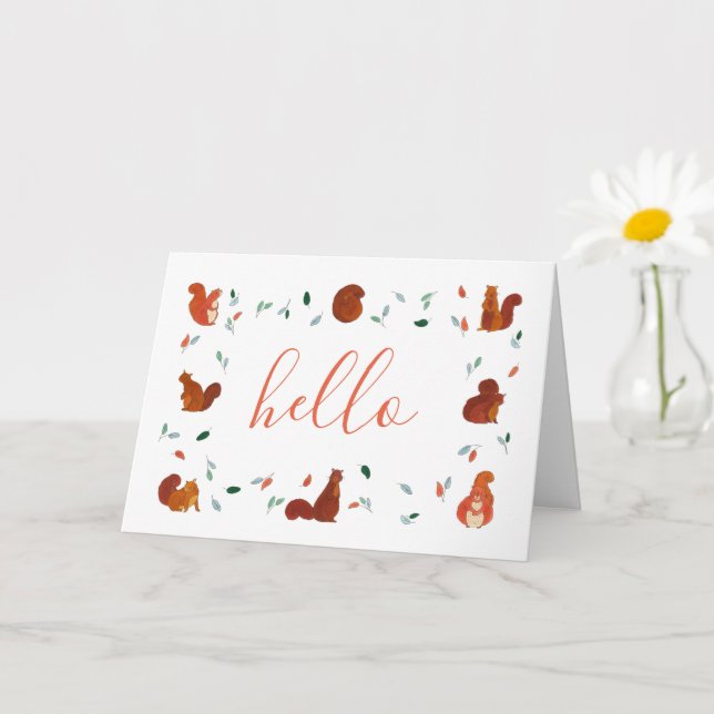 Bonjour écureuils carte blanche (Petite plante)