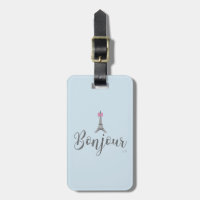 Bonjour-Eiffel Tower Pink Bow