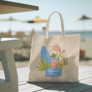 Bonjour été avec typographie Sac fourre-tout tropi