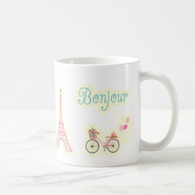 Bonjour from Paris France Coffee Mug (Right)