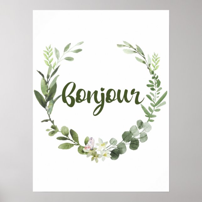 Bonjour Hello French Poster (Front)
