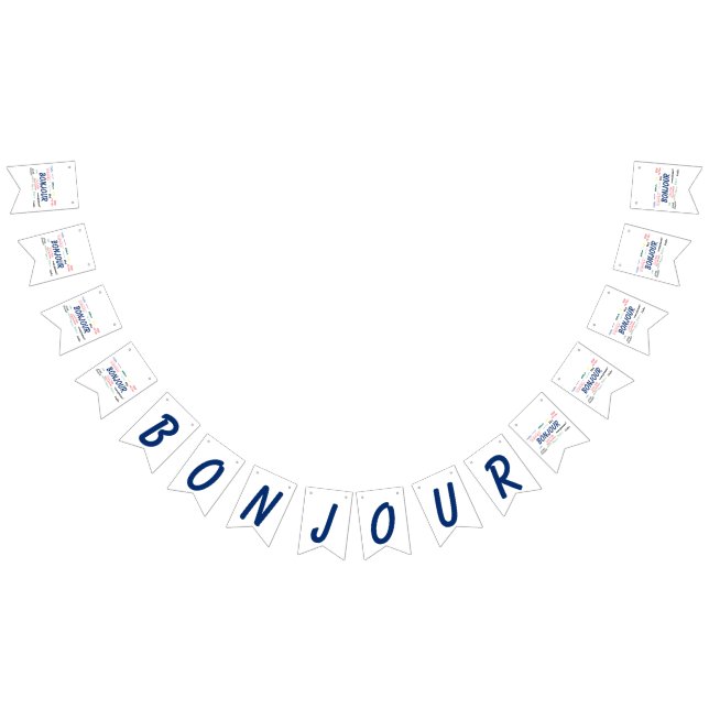 Bonjour Hello Languages World Travel Colourful Bunting Flags (All)