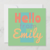 Bonjour invitation de modèle funky Flat Card