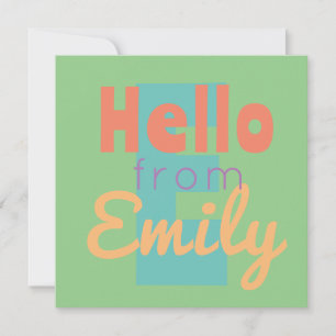 Bonjour invitation de modèle funky Flat Card