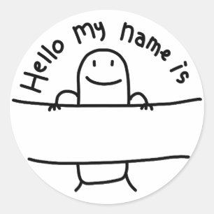 Bonjour, je m'appelle – Autocollant de nom de dess