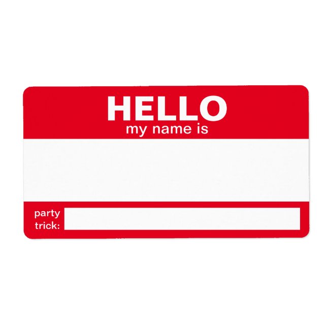 Bonjour, je m'appelle.... badge d'événement / auto (Devant)
