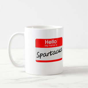 Bonjour Je M'Appelle Spartacus Étiquette Nom Mug D