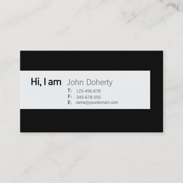 Bonjour ! Je suis - Cartes de visite pour dater (Devant)