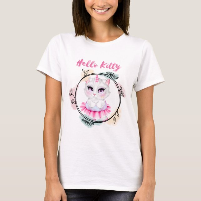 Bonjour Kitty Unicorn T-Shirt femme (Devant)