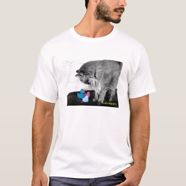 "Bonjour là T-shirt en caoutchouc de canard de (Devant)