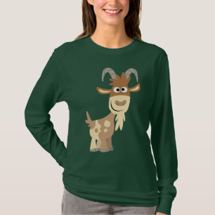 "Bonjour là !" T-shirt mignon de femmes de chèvr