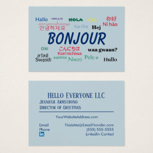Bonjour Langues du monde coloré