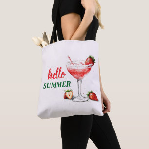 Bonjour l'été   Sac fourre-tout cocktail fraise