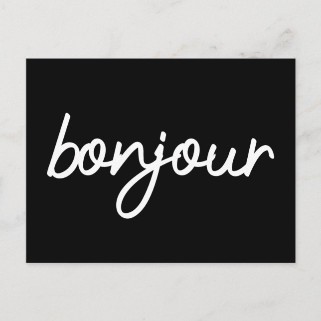 Bonjour lettering postcard (Front)