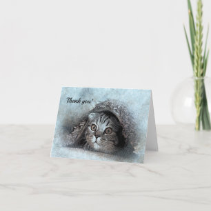 Bonjour Little Kitty Merci Carte pour notes