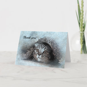 Bonjour Little Kitty Merci Carte pour notes