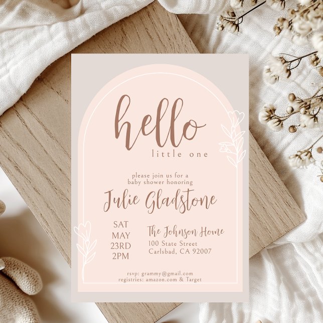 Bonjour Little One Baby shower Invitation (Créateur téléchargé)