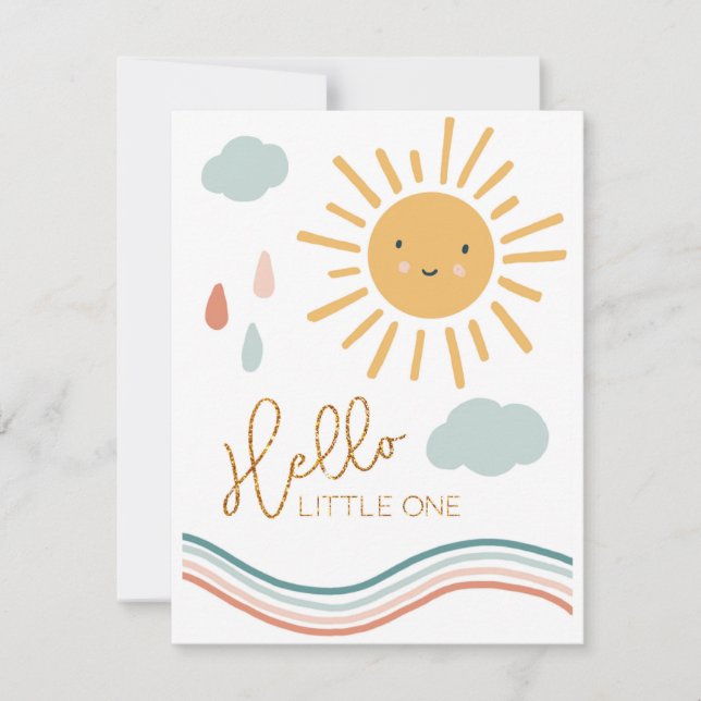 Bonjour Little One Nouvelle carte de voeux pour bé (Devant)