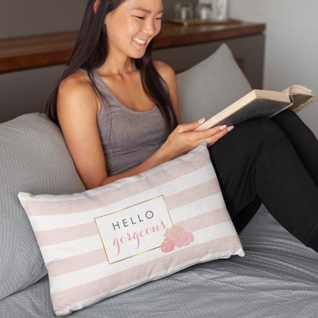 Bonjour magnifique Coussin rose et gris Peony (Créateur téléchargé)