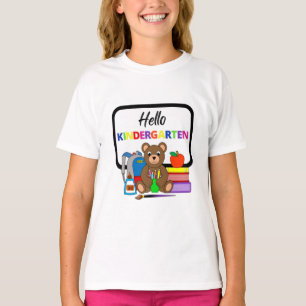 Bonjour maternelle École Ours T-shirt fille 2